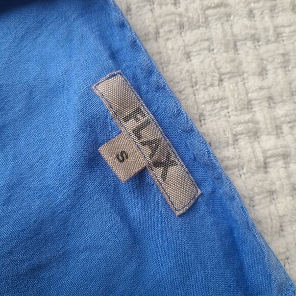 FLAX 100% LINEN BLUE LONG SLEEVE SHIRT WOMEN'S SIZE S - Picture 3 of 7